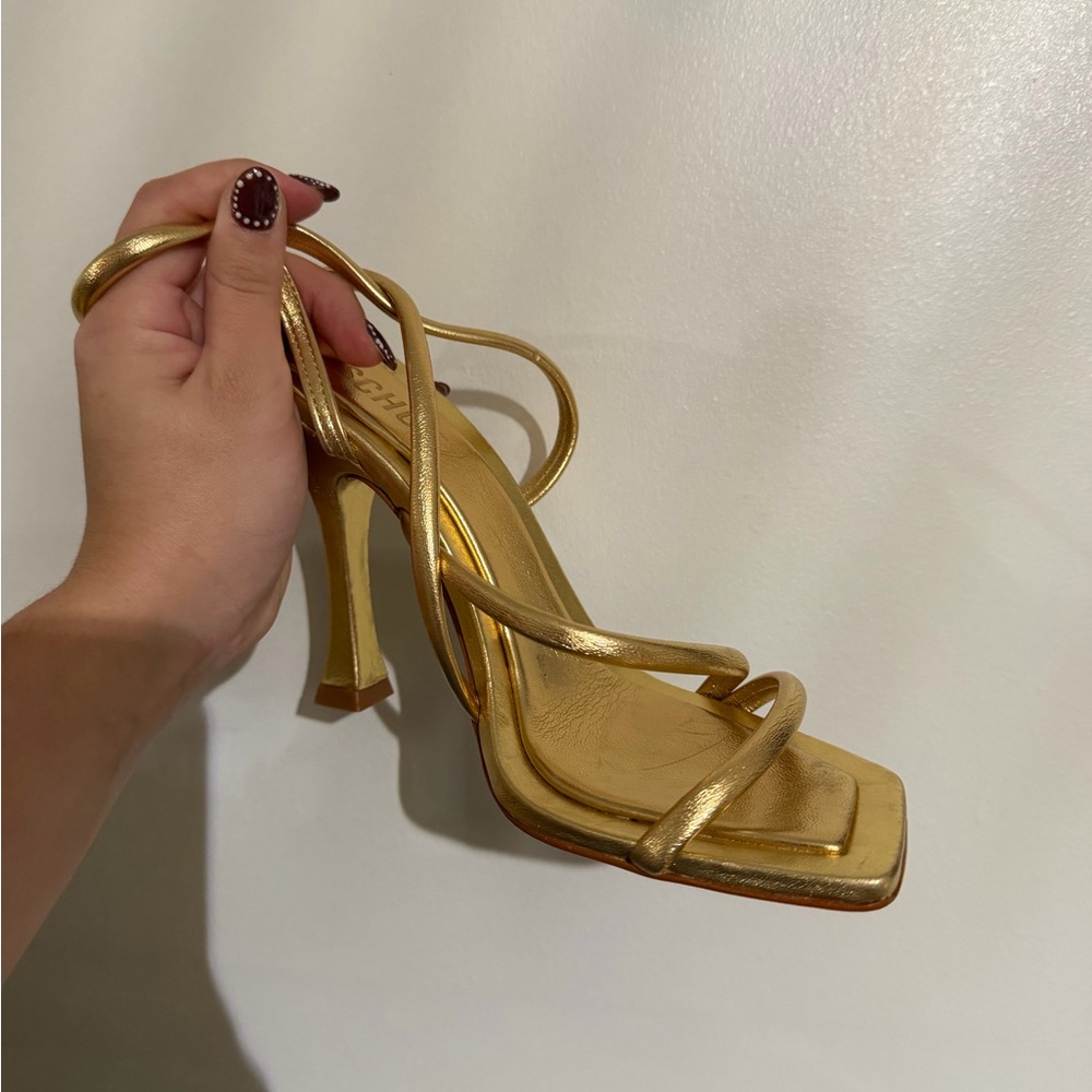 SCHUTZ Gold Strappy Heels - Picture 4 of 4
